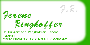 ferenc ringhoffer business card